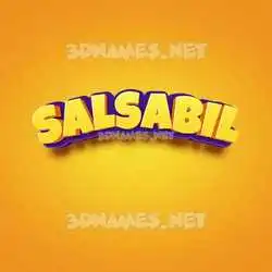 salsabil in Orange Toon style - 3D name wallpaper