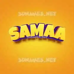 samaa in Orange Toon style - 3D name wallpaper
