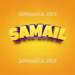 samail in Orange Toon style - 3D name wallpaper