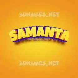 samanta in Orange Toon style - 3D name wallpaper