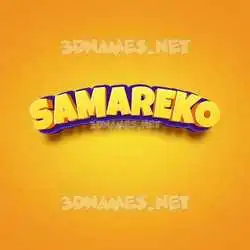samareko in Orange Toon style - 3D name wallpaper