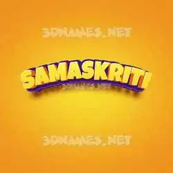 samaskriti in Orange Toon style - 3D name wallpaper