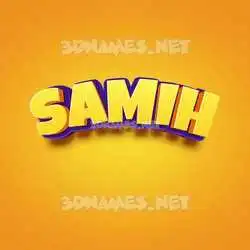 samih in Orange Toon style - 3D name wallpaper