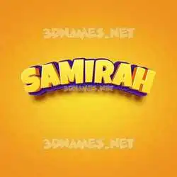 samirah in Orange Toon style - 3D name wallpaper