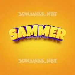 sammer in Orange Toon style - 3D name wallpaper
