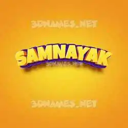 samnayak in Orange Toon style - 3D name wallpaper