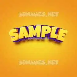 sample in Orange Toon style - 3D name wallpaper