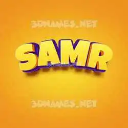 samr in Orange Toon style - 3D name wallpaper