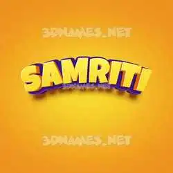 samriti in Orange Toon style - 3D name wallpaper