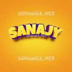 sanajy in Orange Toon style - 3D name wallpaper