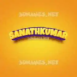 sanathkumar in Orange Toon style - 3D name wallpaper