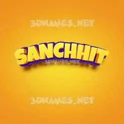 sanchhit in Orange Toon style - 3D name wallpaper
