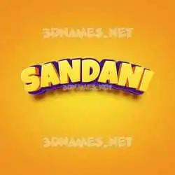 sandani in Orange Toon style - 3D name wallpaper