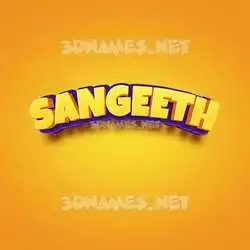 sangeeth in Orange Toon style - 3D name wallpaper