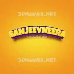 sanjeevneera in Orange Toon style - 3D name wallpaper