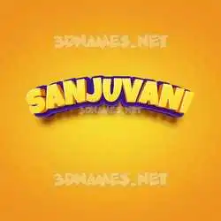 sanjuvani in Orange Toon style - 3D name wallpaper