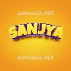 sanjya in Orange Toon style - 3D name wallpaper