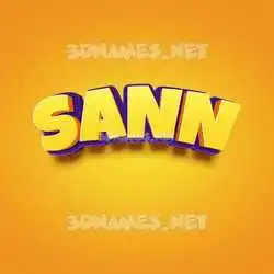 sann in Orange Toon style - 3D name wallpaper