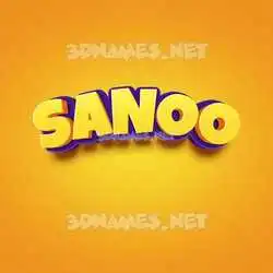 sanoo in Orange Toon style - 3D name wallpaper