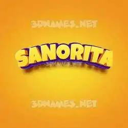 sanorita in Orange Toon style - 3D name wallpaper