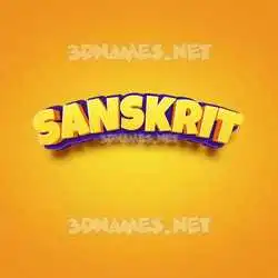 sanskrit in Orange Toon style - 3D name wallpaper