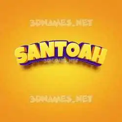 santoah in Orange Toon style - 3D name wallpaper