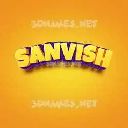 sanvish in Orange Toon style - 3D name wallpaper