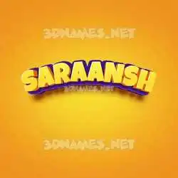 saraansh in Orange Toon style - 3D name wallpaper