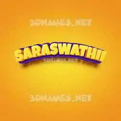 saraswathii in Orange Toon style - 3D name wallpaper