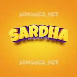 sardha in Orange Toon style - 3D name wallpaper