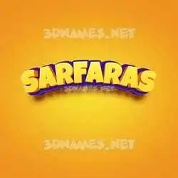 sarfaras in Orange Toon style - 3D name wallpaper