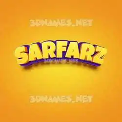sarfarz in Orange Toon style - 3D name wallpaper