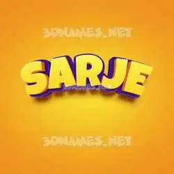 sarje in Orange Toon style - 3D name wallpaper