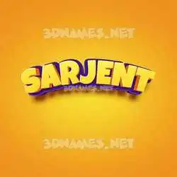 sarjent in Orange Toon style - 3D name wallpaper