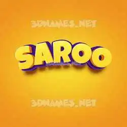 saroo in Orange Toon style - 3D name wallpaper
