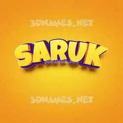 saruk in Orange Toon style - 3D name wallpaper