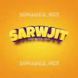 sarwjit in Orange Toon style - 3D name wallpaper