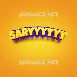 saryyyyyy in Orange Toon style - 3D name wallpaper