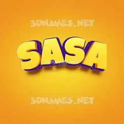 sasa in Orange Toon style - 3D name wallpaper