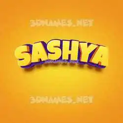 sashya in Orange Toon style - 3D name wallpaper
