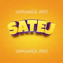 satej in Orange Toon style - 3D name wallpaper