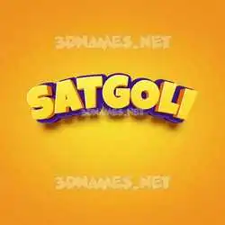 satgoli in Orange Toon style - 3D name wallpaper