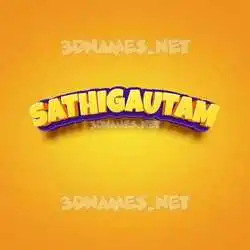 sathigautam in Orange Toon style - 3D name wallpaper
