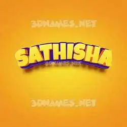sathisha in Orange Toon style - 3D name wallpaper