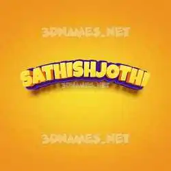 sathishjothi in Orange Toon style - 3D name wallpaper