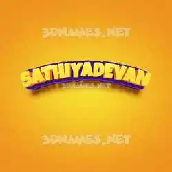 sathiyadevan in Orange Toon style - 3D name wallpaper