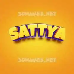 sattya in Orange Toon style - 3D name wallpaper