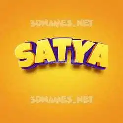 satya in Orange Toon style - 3D name wallpaper