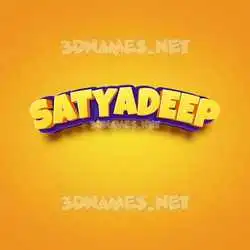 satyadeep in Orange Toon style - 3D name wallpaper