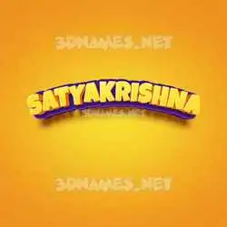 satyakrishna in Orange Toon style - 3D name wallpaper